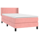 kontinentalseng med madras 90x190 cm fløjl pink