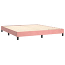 kontinentalseng med madras 180x200 cm fløjl lyserød