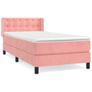 kontinentalseng med madras 90x190 cm fløjl pink
