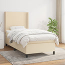 kontinentalseng med madras 90x190 cm stof cremefarvet