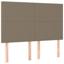 kontinentalseng med madras 140x190 cm stof gråbrun
