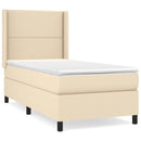kontinentalseng med madras 90x190 cm stof cremefarvet