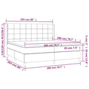 kontinentalseng med madras 200x200 cm stof sort