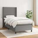 kontinentalseng med madras 80x200 cm stof mørkegrå