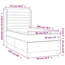 kontinentalseng med madras 90x200 cm stof sort