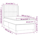 kontinentalseng med madras 90x190 cm stof cremefarvet