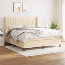 kontinentalseng med madras 180x200 cm stof cremefarvet