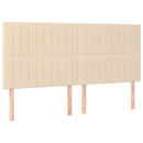 kontinentalseng med madras 200x200 cm stof cremefarvet