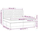 kontinentalseng med madras 200x200 cm stof cremefarvet