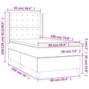 kontinentalseng med madras 90x190 cm stof sort