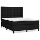 kontinentalseng med madras 140x190 cm stof sort