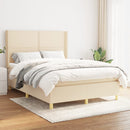 kontinentalseng med madras 140x190 cm stof cremefarvet
