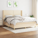 kontinentalseng med madras 180x200 cm stof cremefarvet