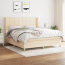 kontinentalseng med madras 180x200 cm stof cremefarvet