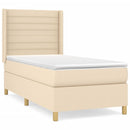 kontinentalseng med madras 90x190 cm stof cremefarvet