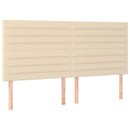 kontinentalseng med madras 200x200 cm stof cremefarvet