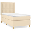 kontinentalseng med madras 90x190 cm stof cremefarvet