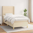 kontinentalseng med madras 90x190 cm stof cremefarvet