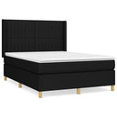 kontinentalseng med madras 140x190 cm stof sort