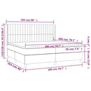 kontinentalseng med madras 200x200 cm stof cremefarvet