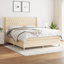 kontinentalseng med madras 180x200 cm stof cremefarvet