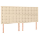 kontinentalseng med madras 200x200 cm stof cremefarvet