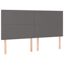 kontinentalseng med madras 200x200 cm kunstlæder grå