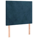 kontinentalseng med madras 80x200 cm fløjl mørkeblå
