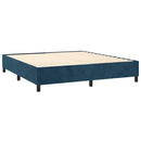 kontinentalseng med madras 160x200 cm fløjl mørkeblå