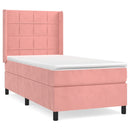 kontinentalseng med madras 90x190 cm fløjl pink