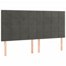 kontinentalseng med madras 200x200 cm fløjl mørkegrå