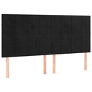 kontinentalseng med madras 200x200 cm fløjl sort