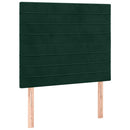 kontinentalseng med madras 90x190 cm fløjl mørkegrøn
