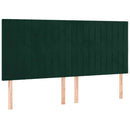 kontinentalseng med madras 160x200 cm fløjl mørkegrøn