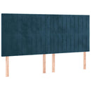 kontinentalseng med madras 200x200 cm fløjl mørkeblå