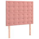 kontinentalseng med madras 90x190 cm fløjl pink