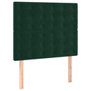 kontinentalseng med madras 90x200 cm fløjl mørkegrøn