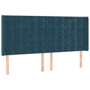 kontinentalseng med madras 200x200 cm fløjl mørkeblå