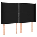 kontinentalseng med LED-lys 140x190 cm stof sort