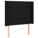 kontinentalseng med LED-lys 90x200 cm stof sort