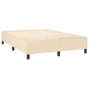kontinentalseng med LED-lys 140x190 cm stof cremefarvet