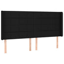 kontinentalseng med LED-lys 180x200 cm stof sort