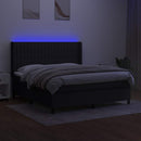 kontinentalseng med LED-lys 160x200 cm stof sort