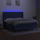 kontinentalseng med LED-lys 180x200 cm stof blå