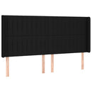 kontinentalseng med LED-lys 200x200 cm stof sort