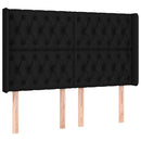kontinentalseng med LED-lys 140x200 cm stof sort