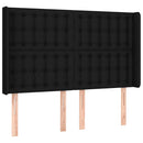 kontinentalseng med LED-lys 140x200 cm stof sort