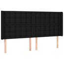 kontinentalseng med LED-lys 160x200 cm stof sort