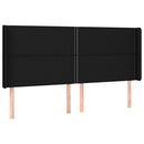 kontinentalseng med LED-lys 200x200 cm stof sort