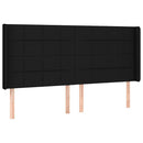 kontinentalseng med LED-lys 180x200 cm stof sort